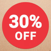 Rabattaufkleber in Prozent | Werberoter Runder Aufkleber