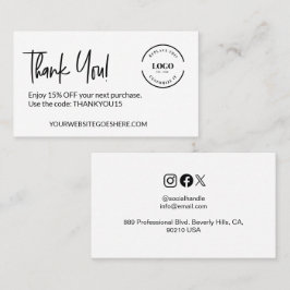 Rabattcode für benutzerdefinierbare Firmenlogos Visitenkarte