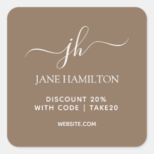 Rabattcode für Kleinunternehmen Quadratischer Aufkleber