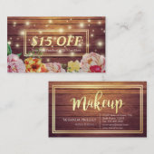 Rabattcoupon für Holzfloral String Lights Salon Rabattkarte (Vorne/Hinten)