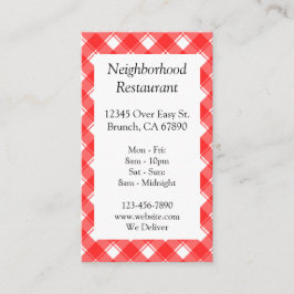 Rabattcoupon für Kariertes Rotweiß Visitenkarte
