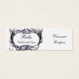 Rabattcoupon für lila, schwarz und weiß