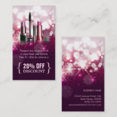 Rabattcoupon Makeup Artist Pink Beauty Glitzer Rabattkarte (Vorne/Hinten)