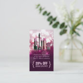 Rabattcoupon Makeup Artist Pink Beauty Glitzer Rabattkarte (Stehend Vorderseite)