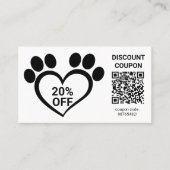 Rabattcoupon QR Code Pet Paw Visitenkarte (Vorderseite)
