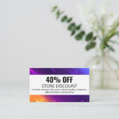 Rabattkarte | Digitaler farbiger Hintergrund (Stehend Vorderseite)