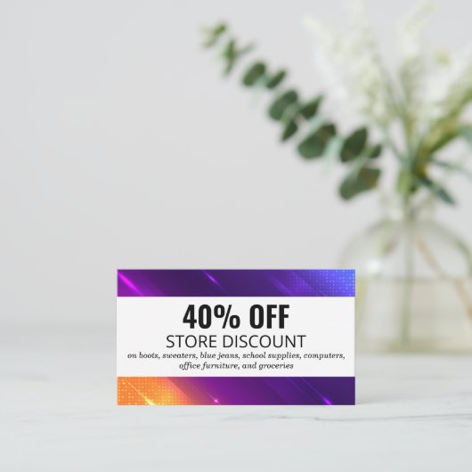 Rabattkarte | Digitaler farbiger Hintergrund (Stehend Vorderseite)