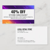 Rabattkarte | Digitaler farbiger Hintergrund (Vorne/Hinten)