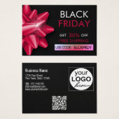 Rabattkarte für den Black Friday Sale Pink Bow QR  (Vorne & Hinten)