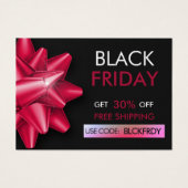 Rabattkarte für den Black Friday Sale Pink Bow QR  (Vorderseite)