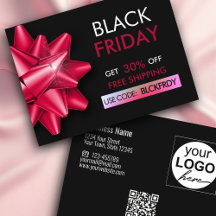 Rabattkarte für den Black Friday Sale Pink Bow QR