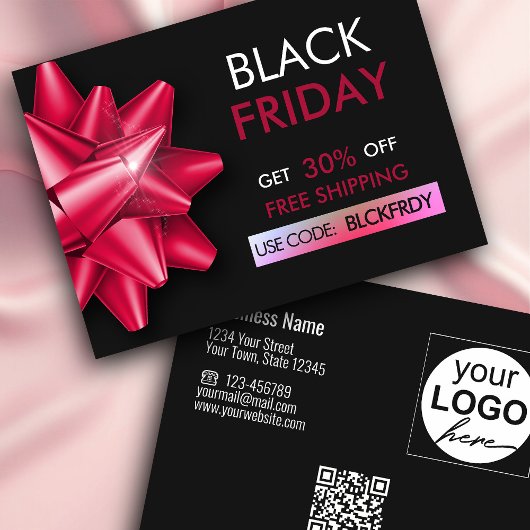 Rabattkarte für den Black Friday Sale Pink Bow QR 