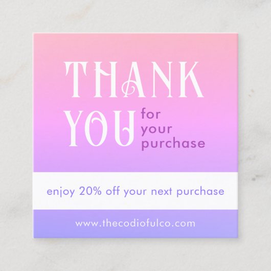 Rabattkarte für den Gradient Square Treuekarte (Vorderseite)