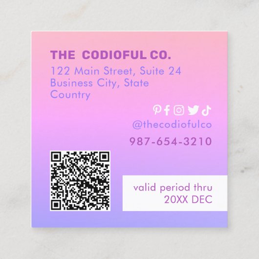 Rabattkarte für den Gradient Square Treuekarte (Rückseite)