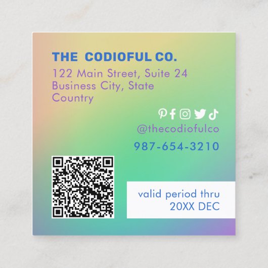 Rabattkarte für den Gradient Square Treuekarte (Rückseite)