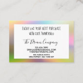 Rabattkarte für Farbverschiebungen Visitenkarte (Rückseite)