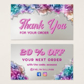 Rabattkarte für rieszierende Kristalle (Vorne & Hinten)