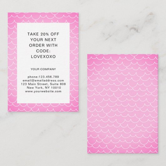 Rabattkarte für rosa Muster (Vorne/Hinten)