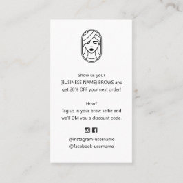 Rabattkondition für Zeiger- und Lash-Verlängerung Visitenkarte