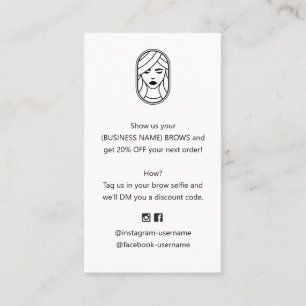 Rabattkondition für Zeiger- und Lash-Verlängerung Visitenkarte