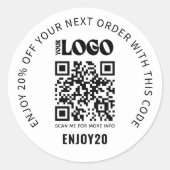 Rabattmarkenwerbecoupon QR-Code Runder Aufkleber (Vorderseite)