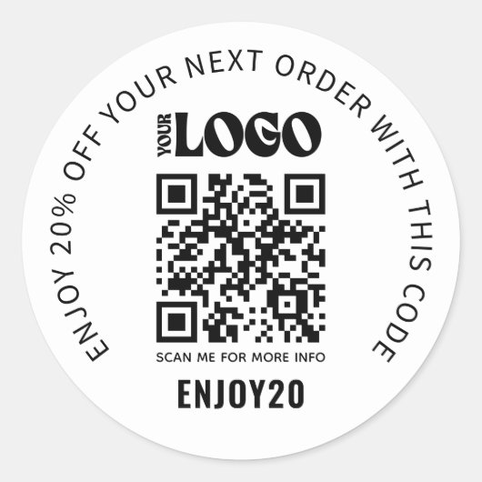 Rabattmarkenwerbecoupon QR-Code Runder Aufkleber (Vorderseite)