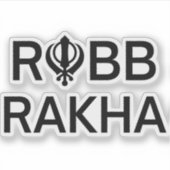 Rabb Rakha Punjabi Sikh Aufkleber (Vorderseite)