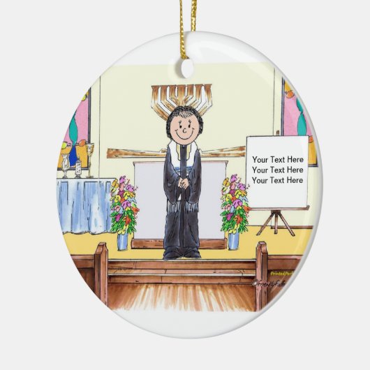 Rabbi - Frauen Keramik Ornament (Links)