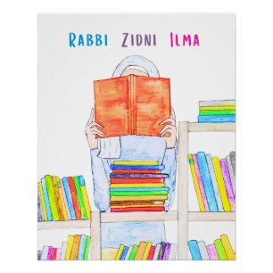 Rabbi Ziddni Ilma Watercolot Kunstdruckerei Poster