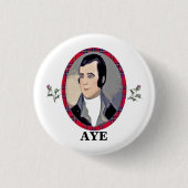 Rabbie brennt Tartan ja Pinback Button (Vorderseite)