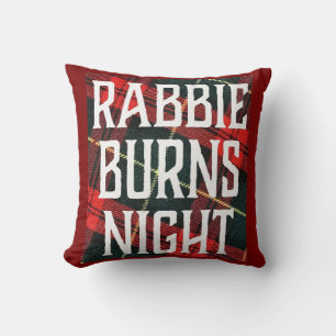 Rabbie Burns Nacht Zitat auf mehrfarbigem Hintergr Kissen