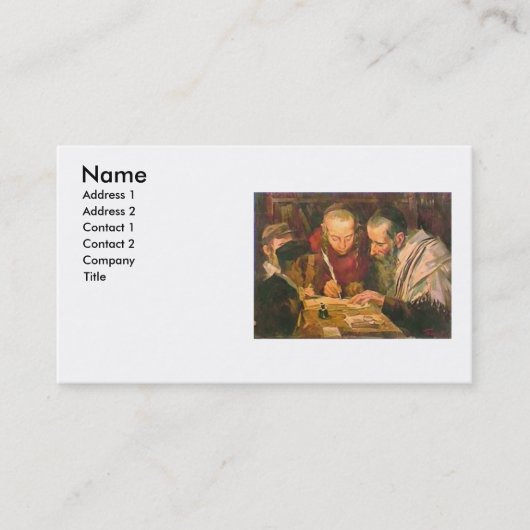 Rabbiner oder Rav Visitenkarte (Vorderseite)