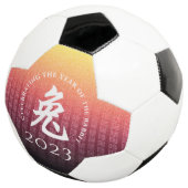 Rabbit 兔 Red Gold Chinesisches Zodiac Lunar Symbol Fußball (Dreiviertel)