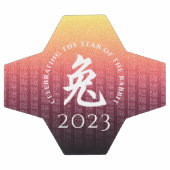 Rabbit 兔 Red Gold Chinesisches Zodiac Lunar Symbol Fußball (Flach)