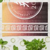 Rabbit 兔 Red Gold Chinesisches Zodiac Lunar Symbol Geschirrtuch (Gefaltet)