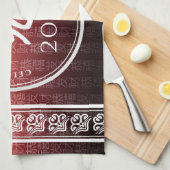 Rabbit 兔 Red Gold Chinesisches Zodiac Lunar Symbol Geschirrtuch (Viertel Falte)