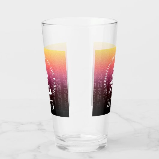 Rabbit 兔 Red Gold Chinesisches Zodiac Lunar Symbol Glas (Rechts)