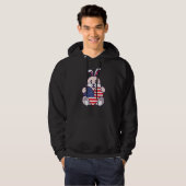 Rabbit American Flag USA Amerika Patriotic Hoodie (Vorne ganz)