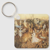 Rabbit Among the Fairies, Vintage Fairy Tales Schlüsselanhänger (Vorderseite)