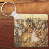 Rabbit Among the Fairies, Vintage Fairy Tales Schlüsselanhänger (Vorderseite)