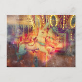 Rabbit and Horse Merry Go Round Postkarte (Vorderseite)