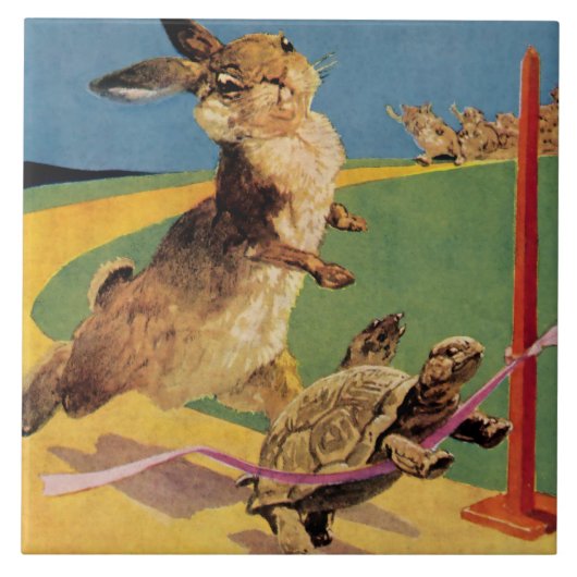 "Rabbit and the Hare" von Harry Rountree Fliese (Vorderseite)