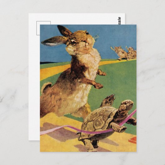 "Rabbit and the Hare" von Harry Rountree Postkarte (Vorne/Hinten)