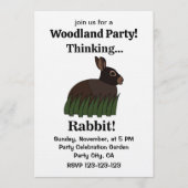 Rabbit Animal Cute Bunny Woodland Party Einladung (Vorderseite)