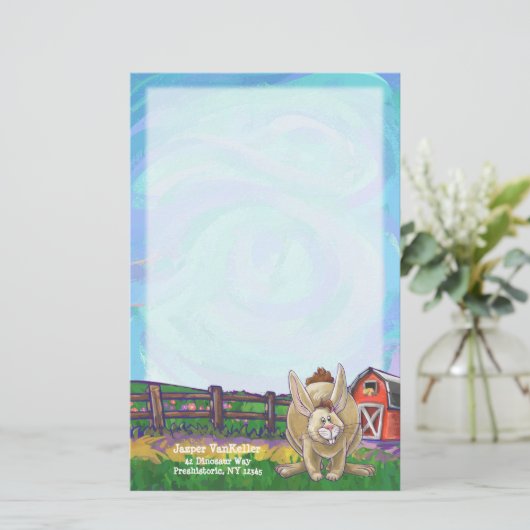 Rabbit Animal Parade schreibt Sachen Briefpapier (Stehend Vorderseite)