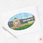 Rabbit Animal Parade schreibt Sachen Ovaler Aufkleber (Umschlag)