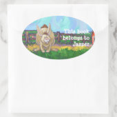 Rabbit Animal Parade schreibt Sachen Ovaler Aufkleber (Tasche)