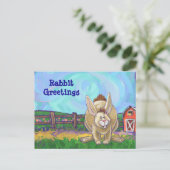Rabbit Animal Parade schreibt Sachen Postkarte (Stehend Vorderseite)