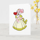 Rabbit as Bride with Wedding dress.PNG Karte (Gelbe Blume)