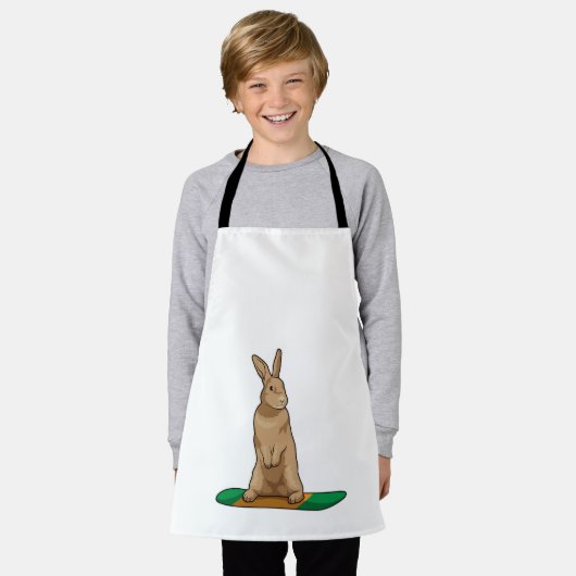 Rabbit as Snowboarder with Snowboard Schürze (Getragen)
